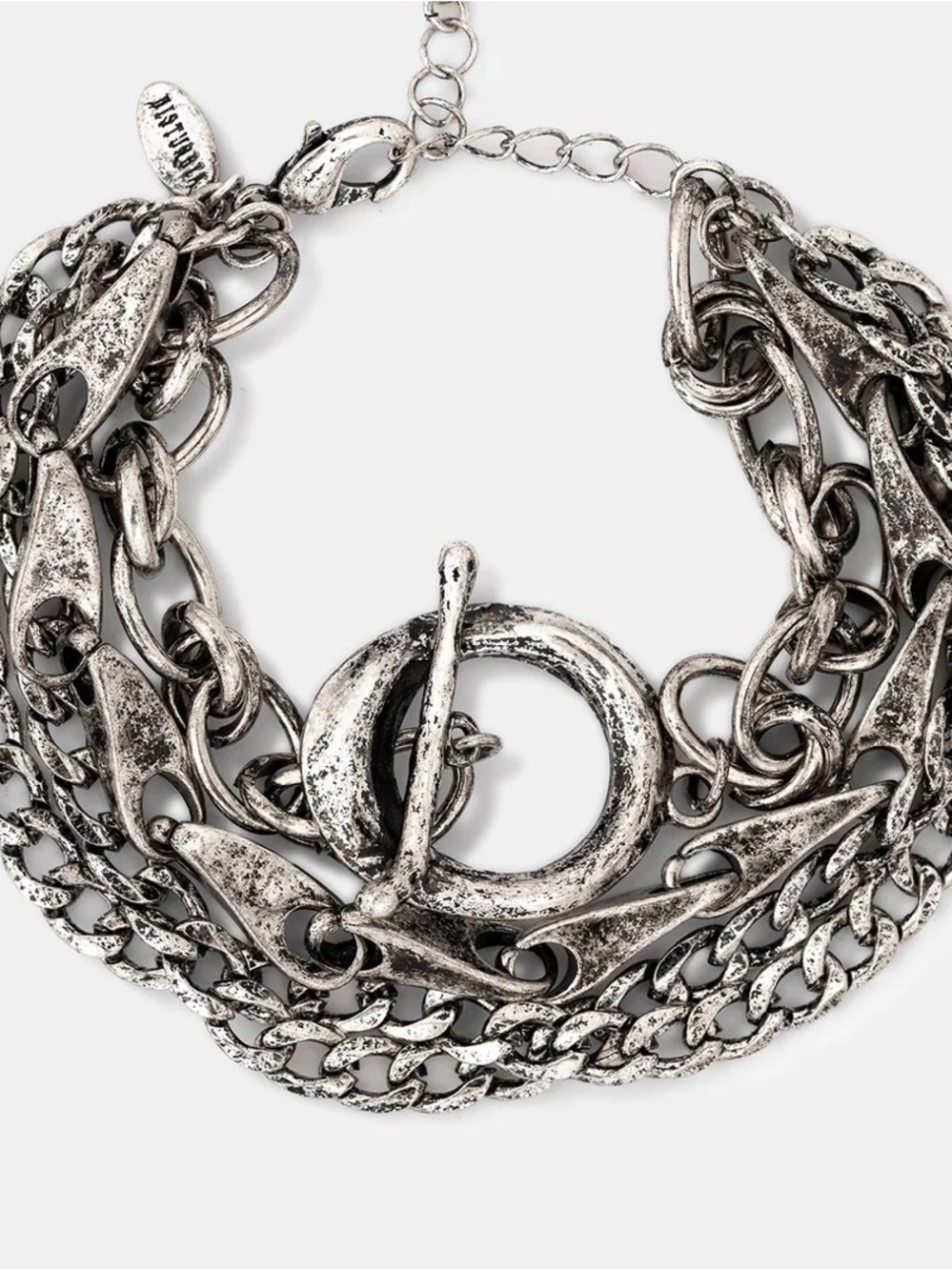 Disturbia Golia layered T-bar chain bracelet